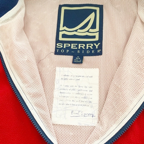 Sperry Top Sider Red 1/4 Zip SweatsHirt Sweater - Picture 5 of 11
